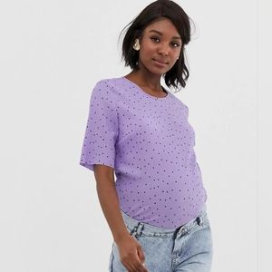 Glamorous Bloom maternity top in mini polka dot